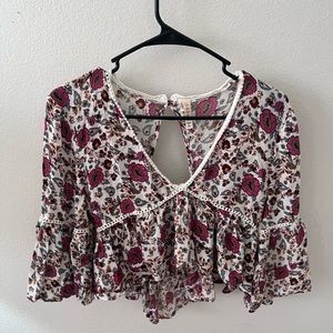 floral flowy crop top